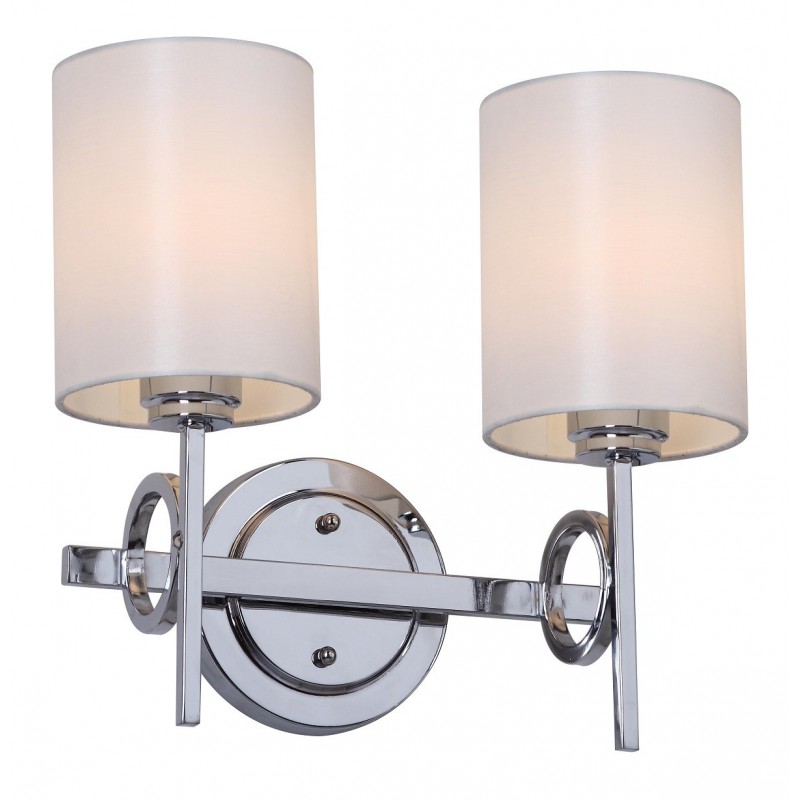 Safavieh Ventura Chrome 13.25-inch H Double Light Sconce-White (LIT4209A)