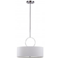 Safavieh Debonair 3 Light Ring 18 inch Dia Drum Adjustable Pendant - Chrome/White (LIT4212A)