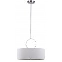 Safavieh Debonair 3 Light Ring 18 inch Dia Drum Adjustable Pendant - Chrome/White (LIT4212A)