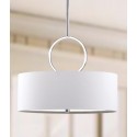 Safavieh Debonair 3 Light Ring 18 inch Dia Drum Adjustable Pendant - Chrome/White (LIT4212A)