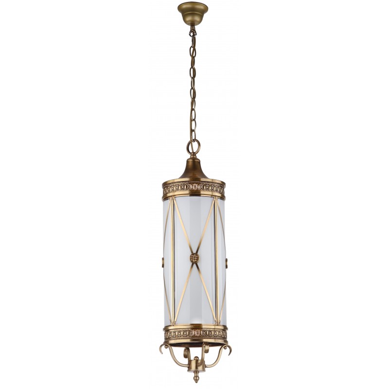 Safavieh Darby 3 Light 8.25-inch Dia Small Pendant - Brass/White (LIT4215A)