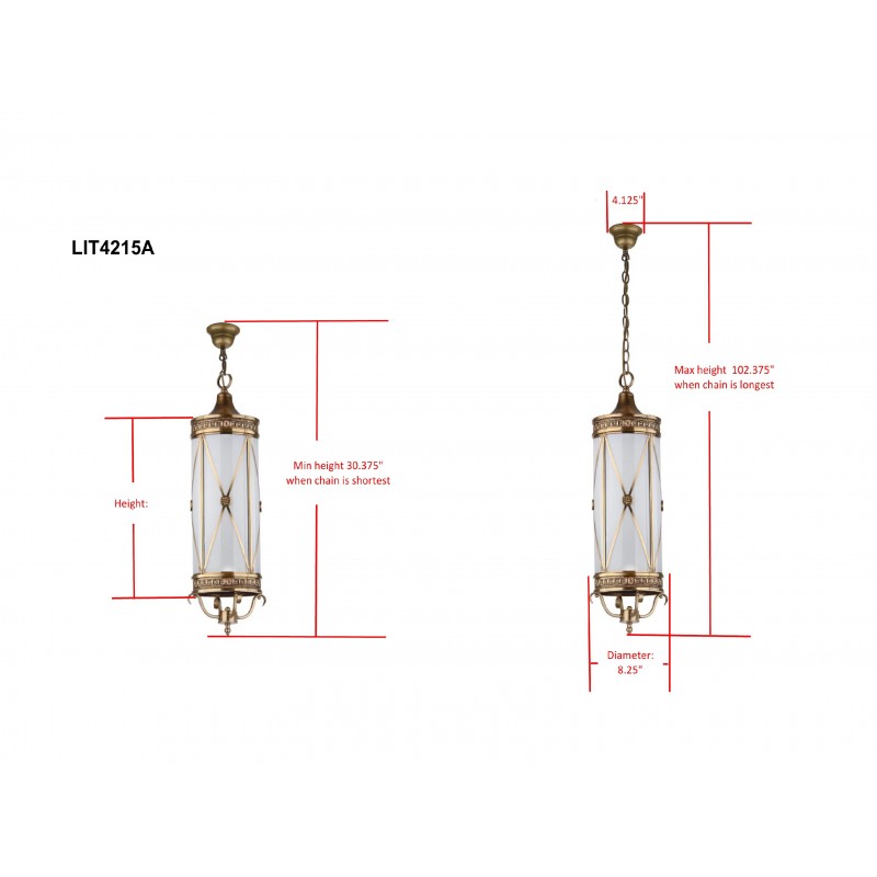 Safavieh Darby 3 Light 8.25-inch Dia Small Pendant - Brass/White (LIT4215A)