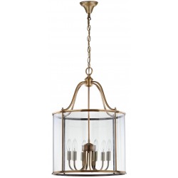 Safavieh Sutton Place 6 Light Brass 17-inch Dia Pendant - Brass/Clear (LIT4218A)