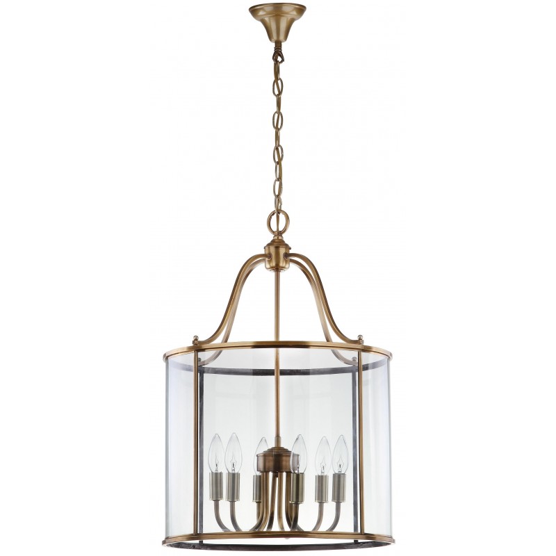 Safavieh Sutton Place 6 Light Brass 17-inch Dia Pendant - Brass/Clear (LIT4218A)