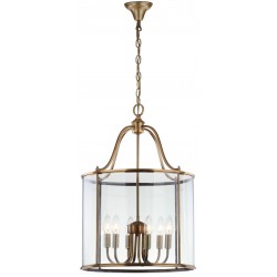 Safavieh Sutton Place 6 Light Brass 17-inch Dia Pendant - Brass/Clear (LIT4218A)