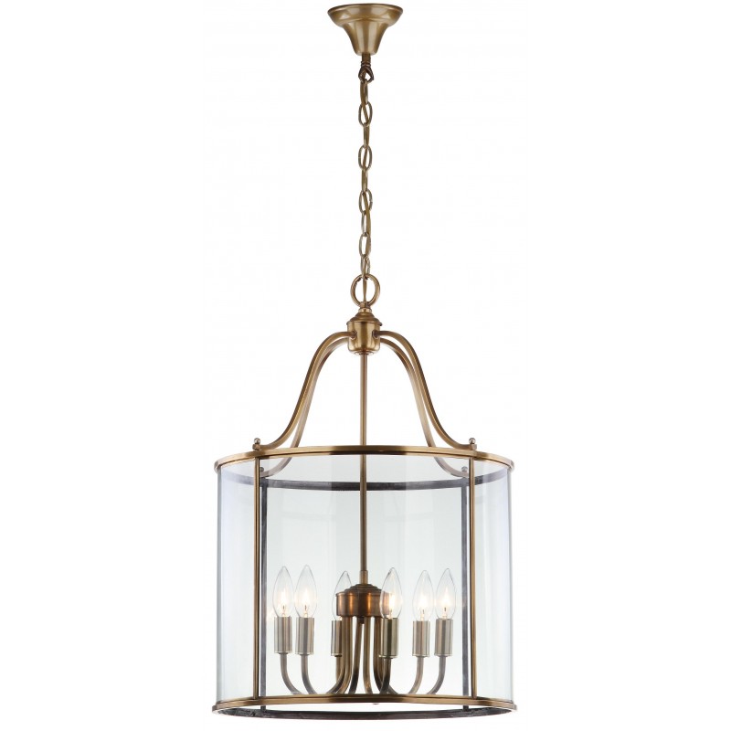 Safavieh Sutton Place 6 Light Brass 17-inch Dia Pendant - Brass/Clear (LIT4218A)