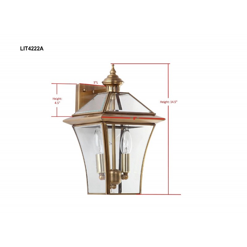 Virginia Brass 14.5-inch H  Double Light Sconce