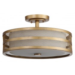 Safavieh Greta 3 Light  15.75-inch Dia Veil Semi Flush - Antique Gold/White (LIT4230A)