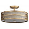 Safavieh Greta 3 Light  15.75-inch Dia Veil Semi Flush - Antique Gold/White (LIT4230A)