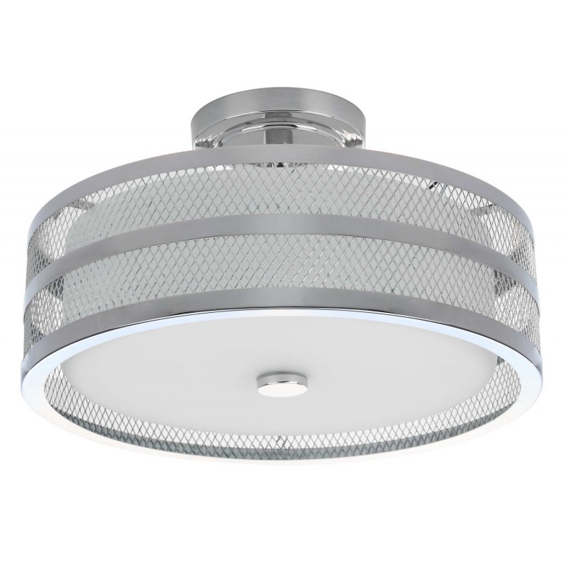 Safavieh Greta 3 Light 15.75-inch Dia Veil Semi Flush - Chrome/White (LIT4230B)