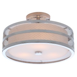 Safavieh Greta 3 Light 15.75-inch Dia Veil Semi Flush - Chrome/White (LIT4230B)