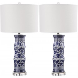 Safavieh Sandy 27.5-inch H Table Lamp - Set of 2 - White/Blue (LIT4242A-SET2)