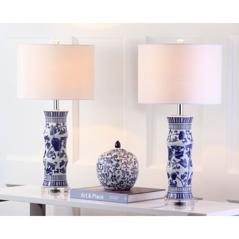 Safavieh Sandy 27.5-inch H Table Lamp - Set of 2 - White/Blue (LIT4242A-SET2)