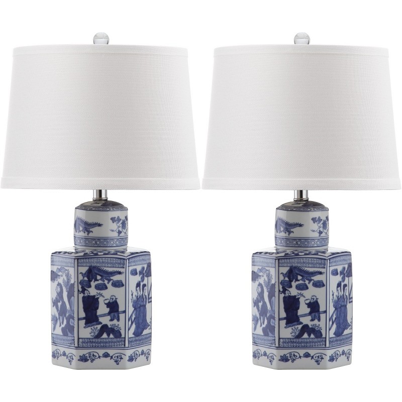 Safavieh Judy 23.5-inch H Table Lamp - Set of 2 White/Blue (LIT4243A-SET2)