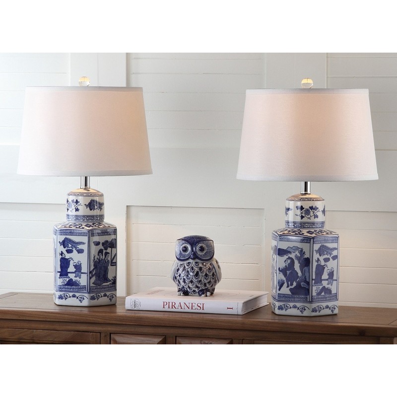 Safavieh Judy 23.5-inch H Table Lamp - Set of 2 White/Blue (LIT4243A-SET2)