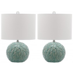 Safavieh Robinson 20-inch H Table Lamp - Set of 2 - Light Blue/Off-white (LIT4248A-SET2)