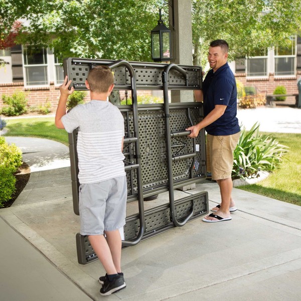 Lifetime 6-Foot Plastic Folding Picnic Table - Brown 