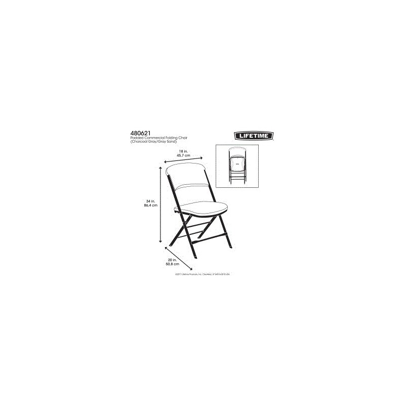 Lifetime 4-Pack Padded Folding Chairs - Gray Sand (480621)