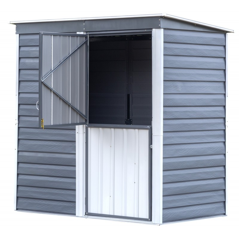 Arrow Shed-in-a-Box 6 x 4 Galvanized Steel Storage Shed-Charcoal/Cream (SBS64)
