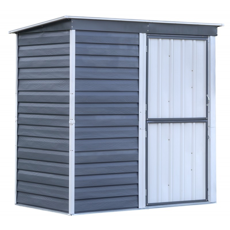 Arrow Shed-in-a-Box 6 x 4 Galvanized Steel Storage Shed-Charcoal/Cream (SBS64)