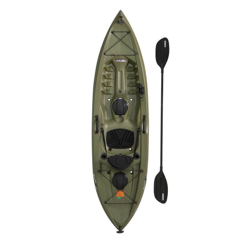 Lifetime Tamarack Angler 100 Fishing Kayak w/ Paddle  - Olive Green (90818)