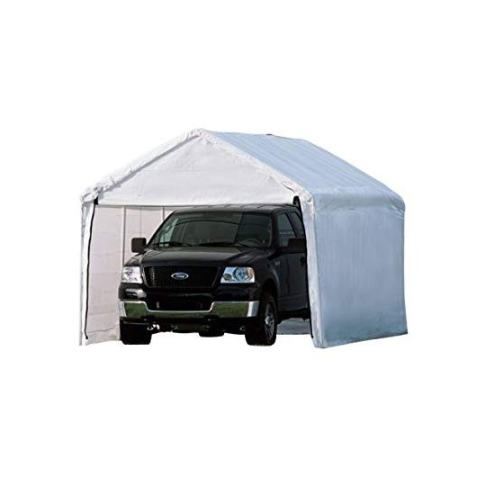 ShelterLogic 10×20 Canopy Carport Kit w/ Side Panels White (23529)