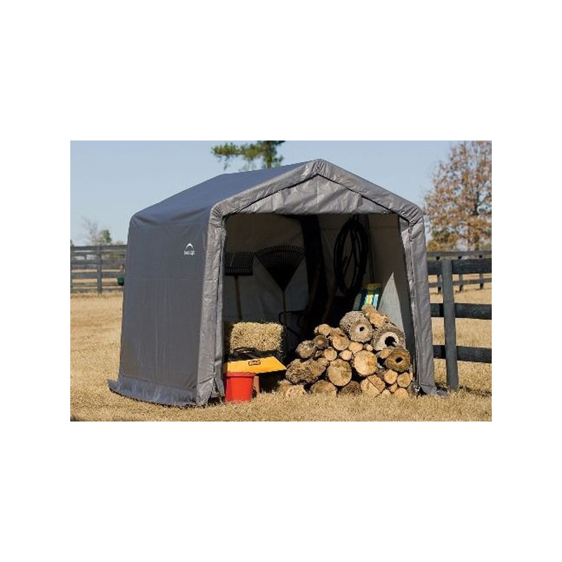 ShelterLogic 10×10×8 Peak Style Storage Shed - Grey (70333)