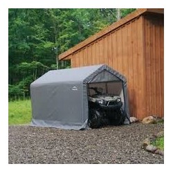 ShelterLogic 6×10×6 Peak Style Storage Shed - Grey (70403)