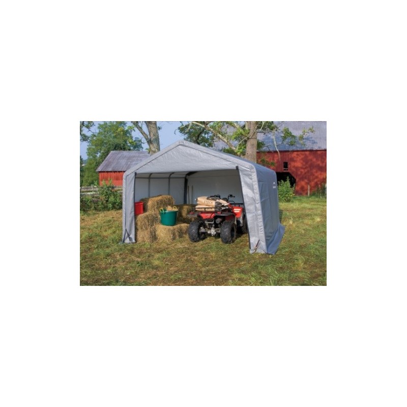 ShelterLogic 12×12×8 Peak Style Storage Shed - Grey (70443)
