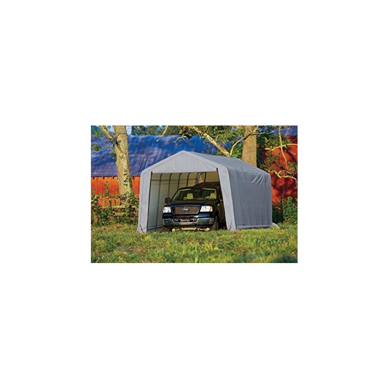ShelterLogic 12x24x8 Peak Style Shelter, Grey (72434)