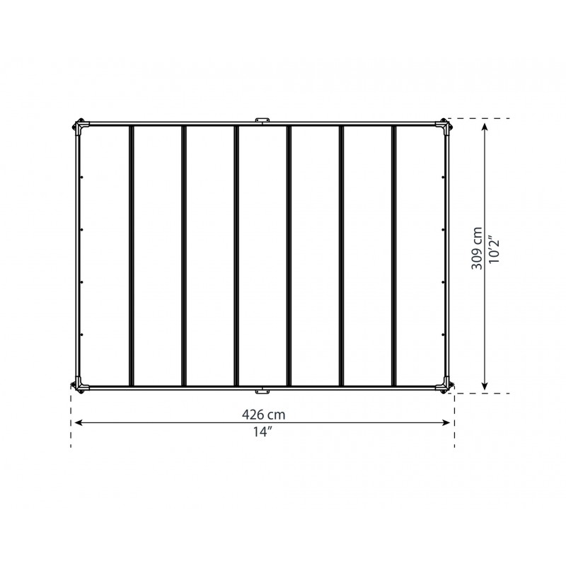 Palram Milano 4300 Garden Gazebo Kit - Grey Bronze (HG9173)