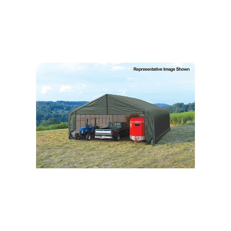 ShelterLogic 28x28x16 Peak Style Shelter, Green (86052)