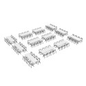 Lifetime 8 Ft Stacking Tables And Chairs Combo - White Granite (80543)