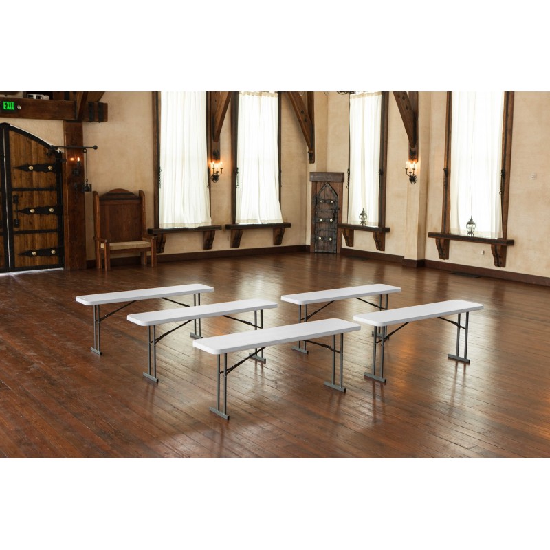Lifetime Commercial Folding 6 ft Seminar Table 5 Pack (White Granite) 580176