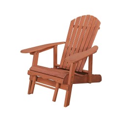 Leisure Season Reclining Adirondack Chair With Pull-Out Ottoman (AC7105)