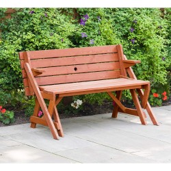 Leisure Season Convertible Wood Picnic Table & Garden Bench Kit (FPTB7104)