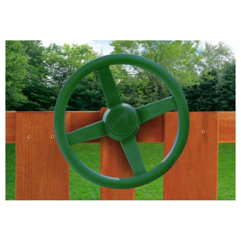 Gorilla Chateau Tower Cedar Wood Swing Set Kit w/ Amber Posts and Sunbrella® Canvas Forest Green Canopy - Amber (01-0061-AP-2)