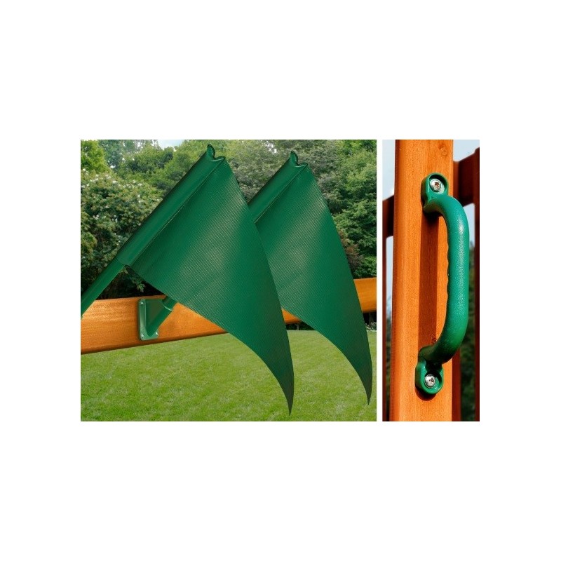 Gorilla Chateau Clubhouse Cedar Wood Swing Set KIt w/ Amber Posts and Standard Wood Roof - Amber (01-0035-AP)	