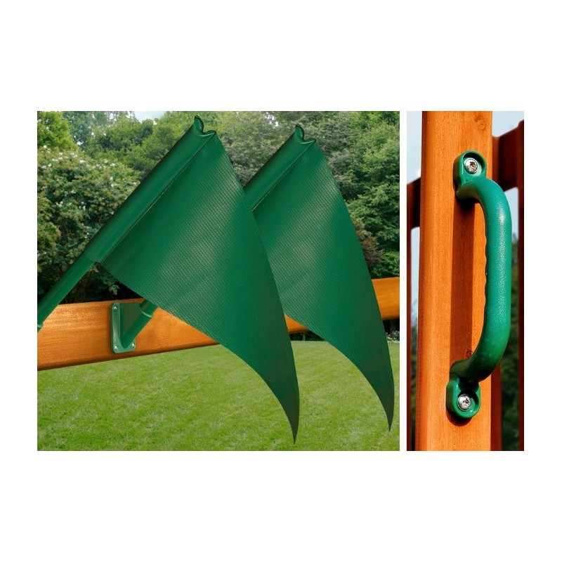 Gorilla Mountaineer Treehouse Cedar Wood Swing Set Kit  w/ Fort Add-On & Amber Posts - Amber (01-0068-AP)