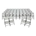 Lifetime 4 Tables / 40 Chairs - 72 in. Commercial Round Tables and Chairs Set - White (80145)