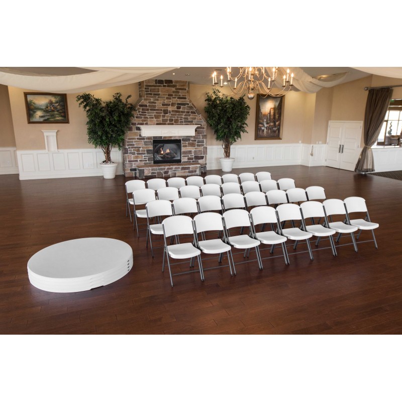 Lifetime 4 Round Tables & 32 Chairs Set - White - Commercial Grade (80458)