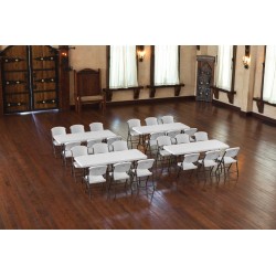Lifetime 6 ft Rectangular Tables and Chairs Set - White (80148)