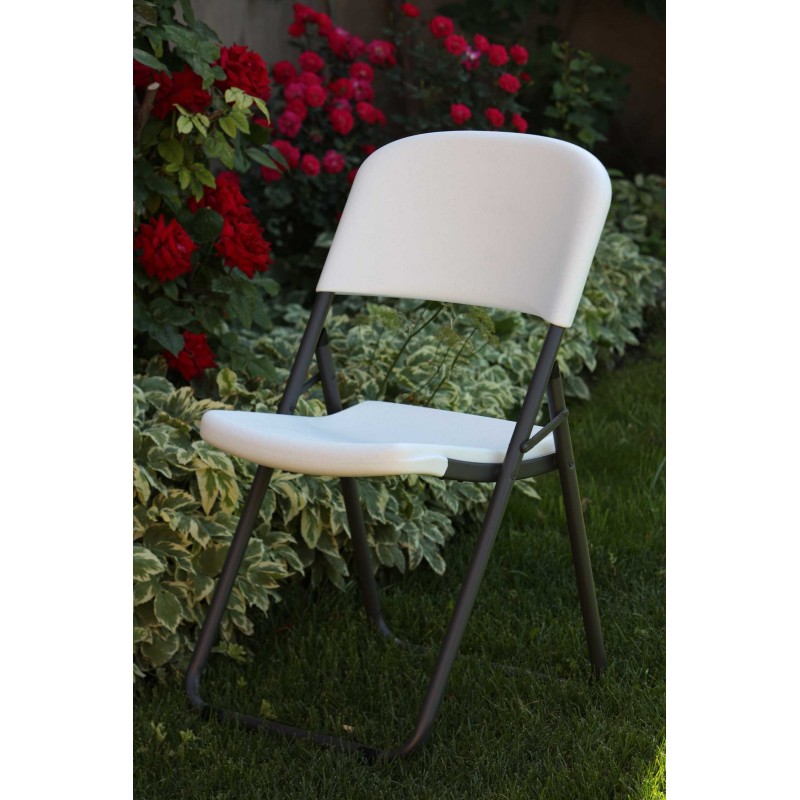 Lifetime 4-Pack Light Commercial Loop Leg Contoured Folding Chairs - White (80155)
