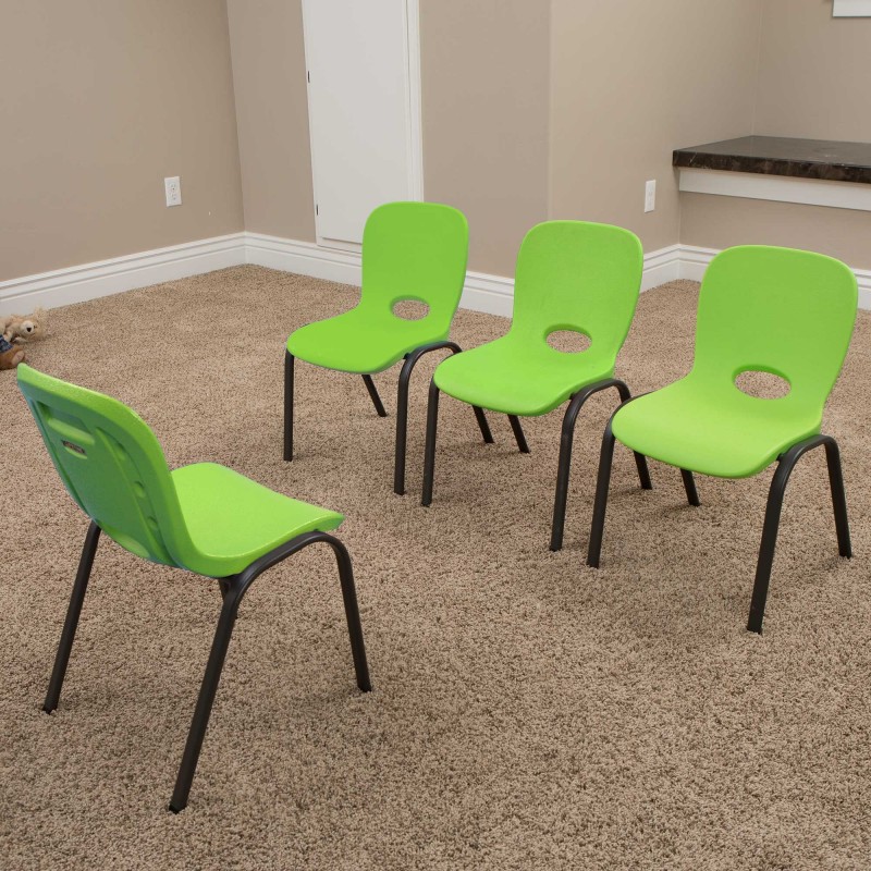 Lifetime 4-pack Contemporary Children's Stacking Chairs - Lime Green (80473)