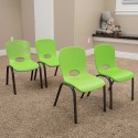 Lifetime 4-pack Contemporary Children's Stacking Chairs - Lime Green (80473)