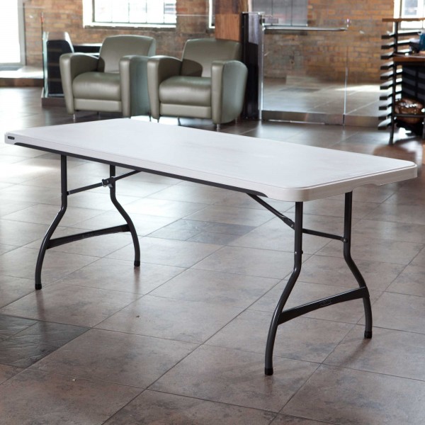 Lifetime 6Foot Commercial Stacking Folding Table White Granite (80306)