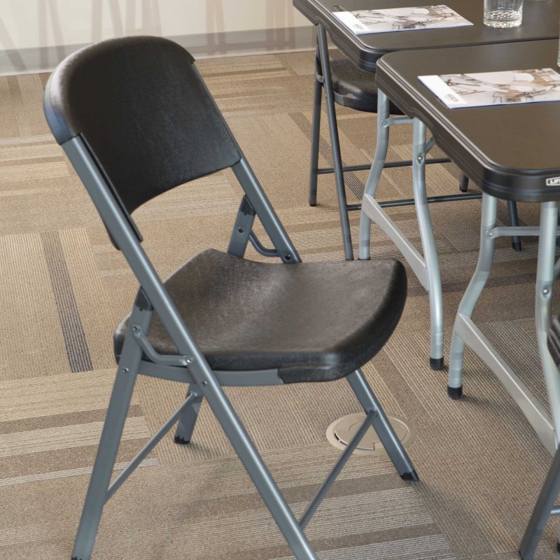 Lifetime 4-Pack Commercial Contoured Folding Chairs - Black (80187)