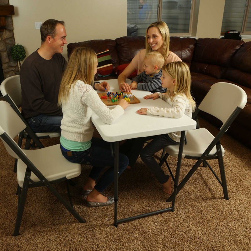 Lifetime 4-Pack Commercial Contoured Folding Chairs - Almond (42803)