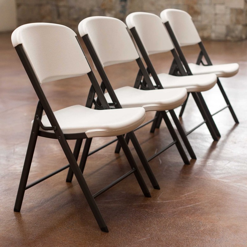 Lifetime 4-Pack Commercial Contoured Folding Chairs - Almond (42803)