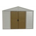 DuraMax 10.5'W x 8'D Woodbridge Adobe Vinyl Shed w/ Foundation (20224)